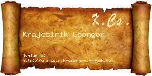 Krajcsirik Csongor névjegykártya